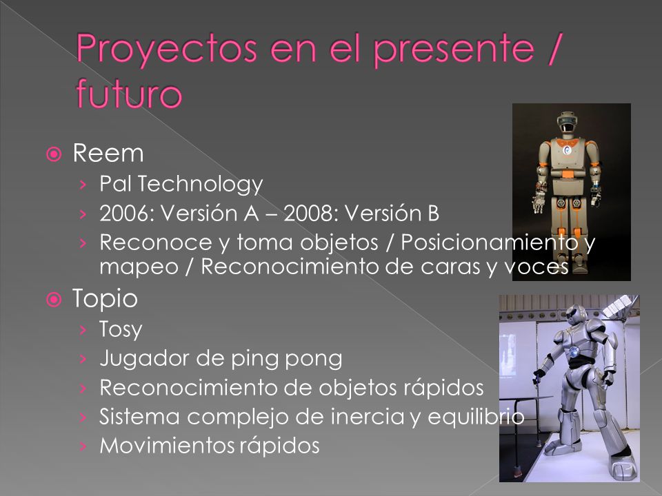 Proyectos en el presente / futuro