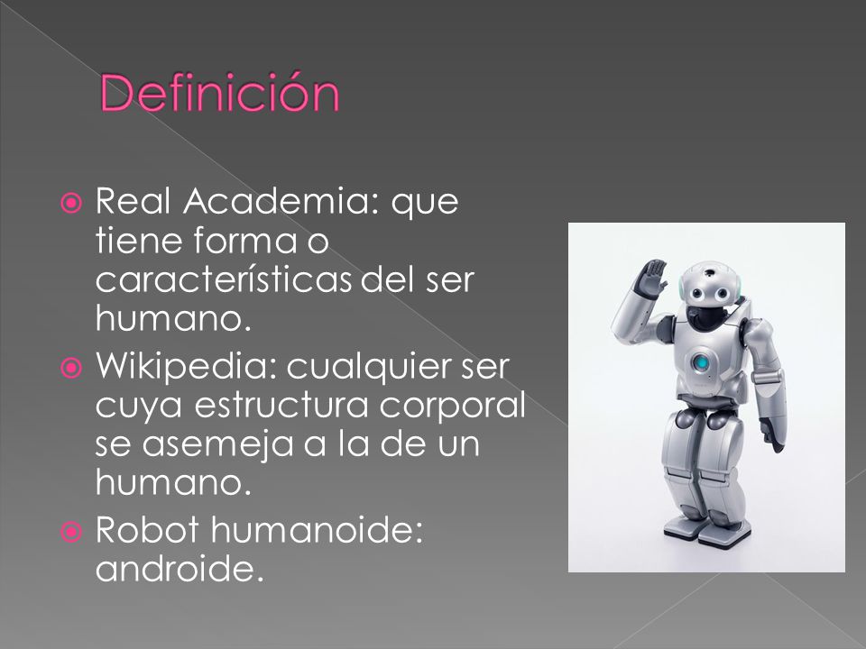 Definición Real Academia: que tiene forma o características del ser humano.
