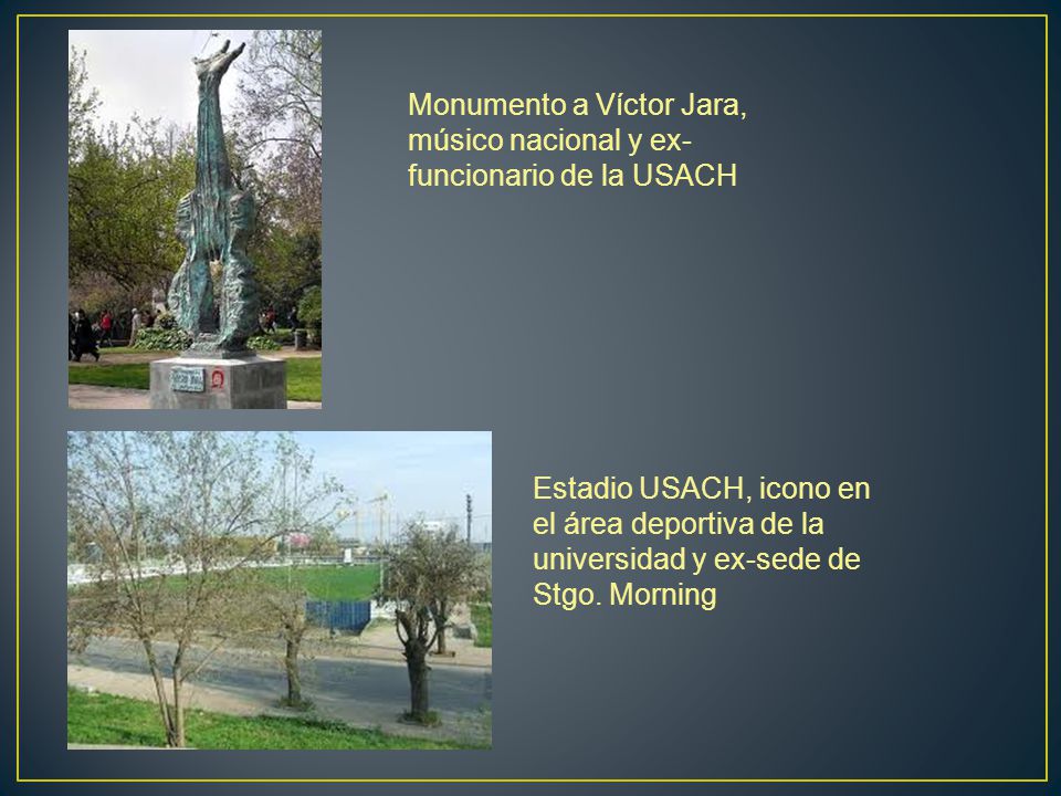 Monumento a Víctor Jara, músico nacional y ex- funcionario de la USACH