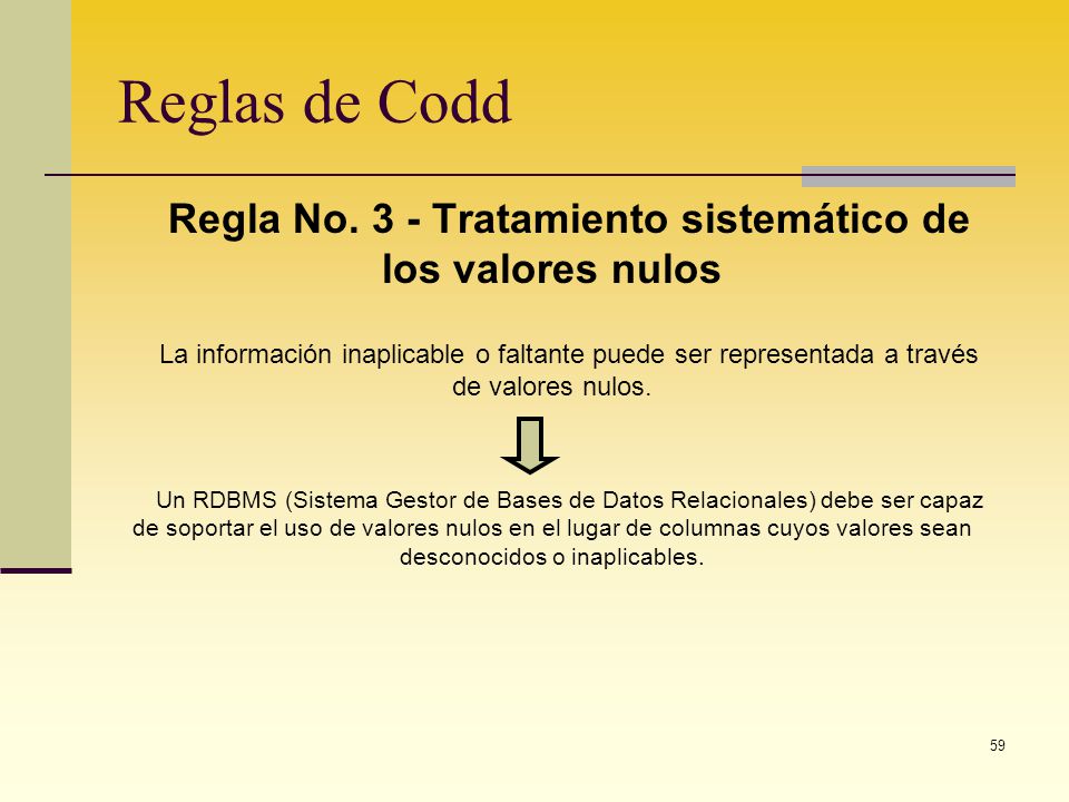 Regla No. 3 - Tratamiento sistemático de los valores nulos