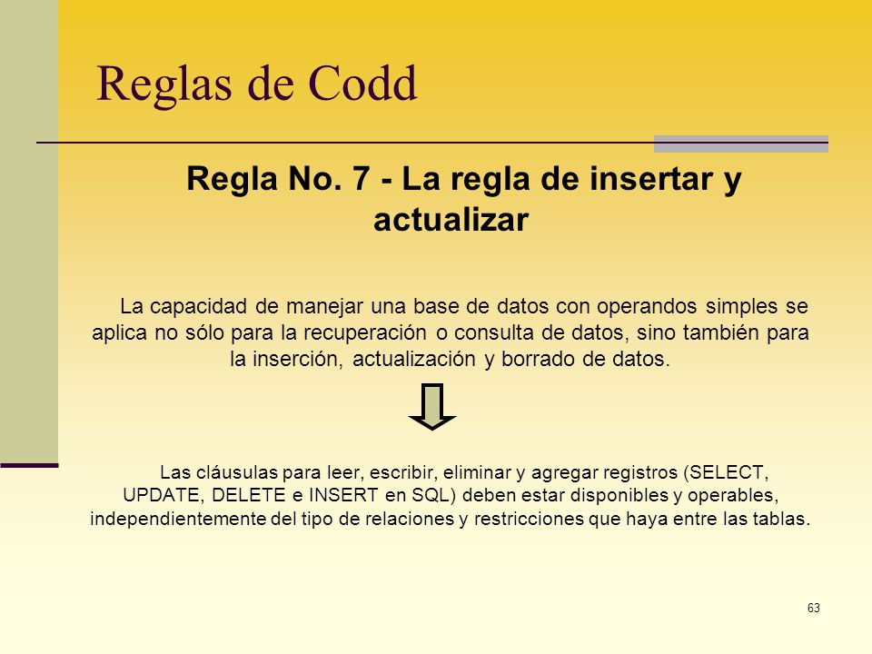 Regla No. 7 - La regla de insertar y actualizar