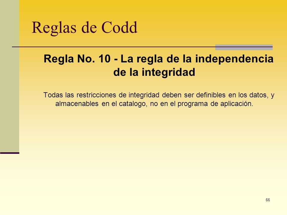Regla No La regla de la independencia de la integridad
