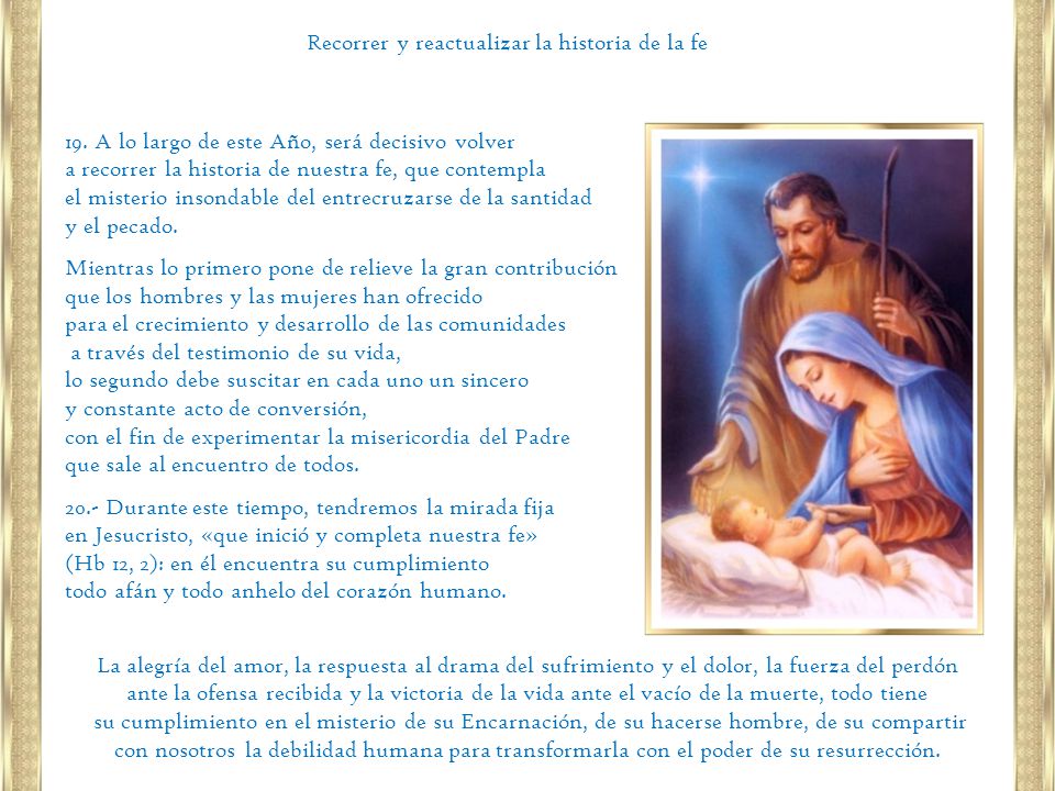 Recorrer y reactualizar la historia de la fe