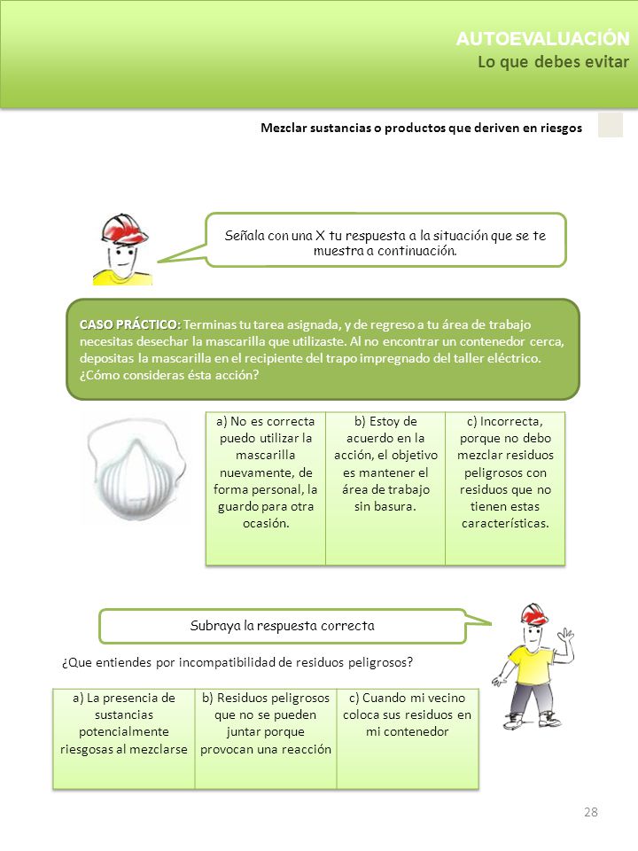 Mezclar sustancias o productos que deriven en riesgos