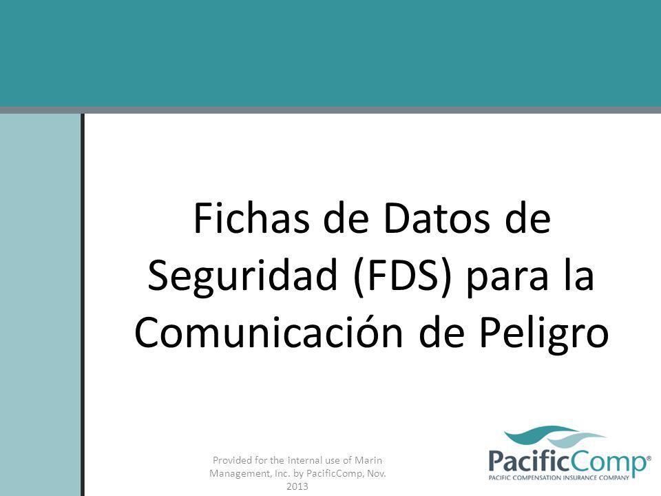Fichas de Datos de Seguridad (FDS) para la Comunicación de Peligro