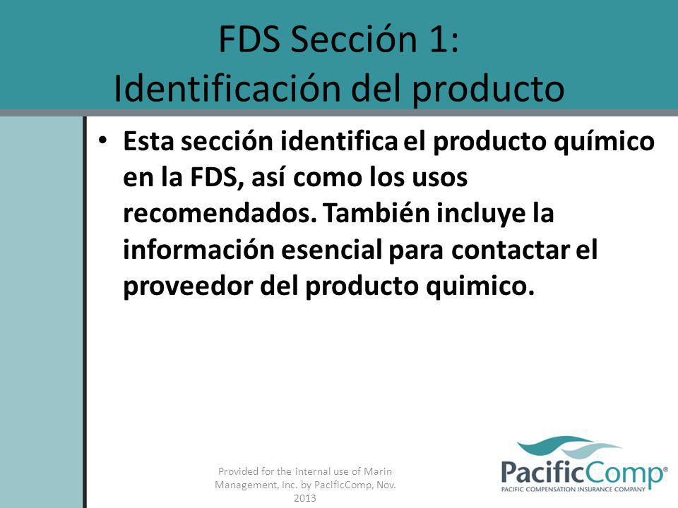 FDS Sección 1: Identificación del producto