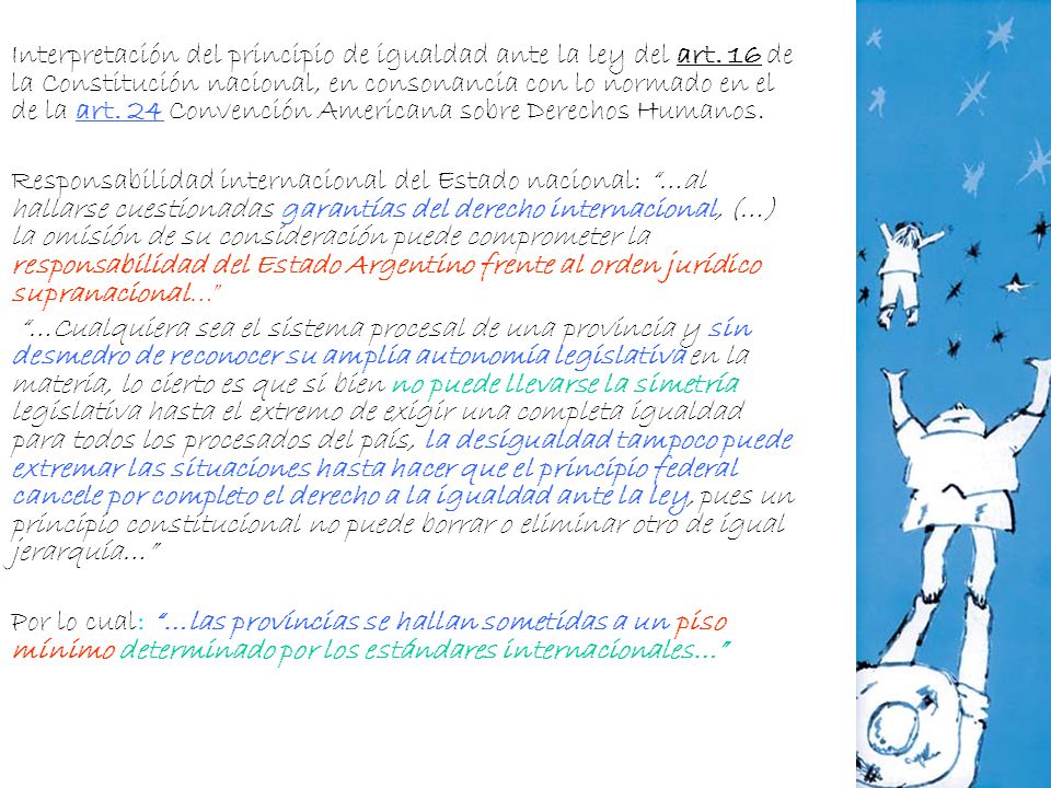 Interpretación del principio de igualdad ante la ley del art