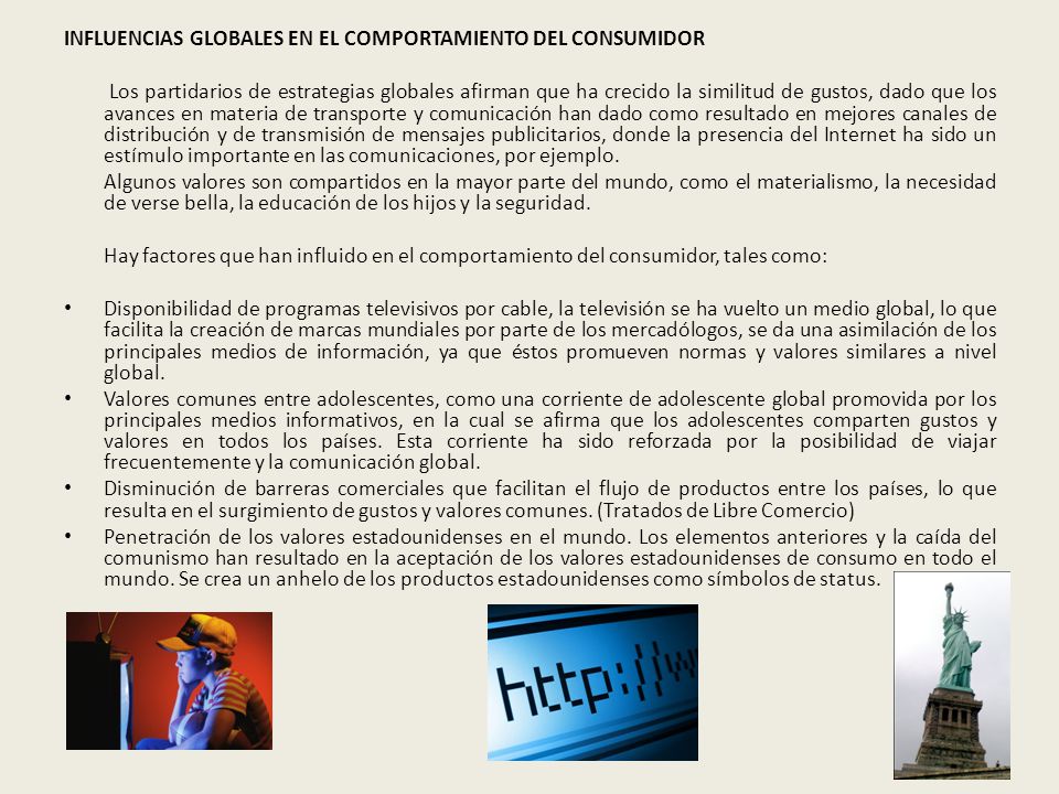 INFLUENCIAS GLOBALES EN EL COMPORTAMIENTO DEL CONSUMIDOR