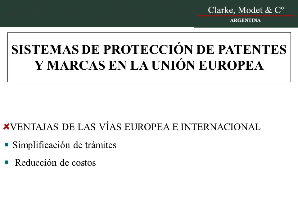SISTEMAS DE PROTECCIÓN DE PATENTES Y MARCAS EN LA UNIÓN EUROPEA