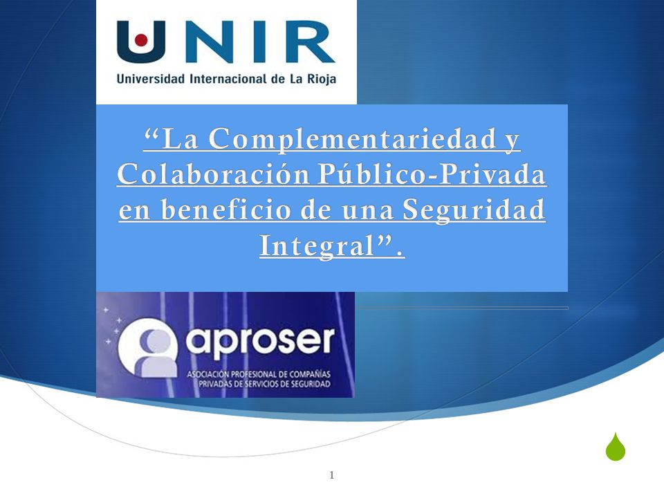 La Complementariedad y Colaboración Público-Privada en beneficio de una Seguridad Integral .