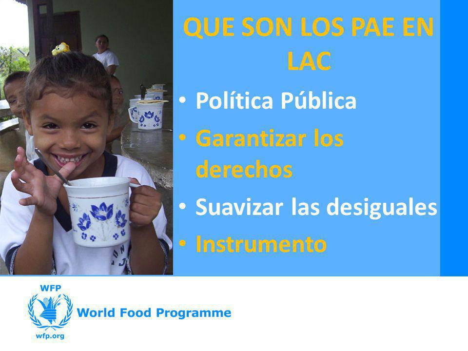 QUE SON LOS PAE EN LAC Política Pública Garantizar los derechos