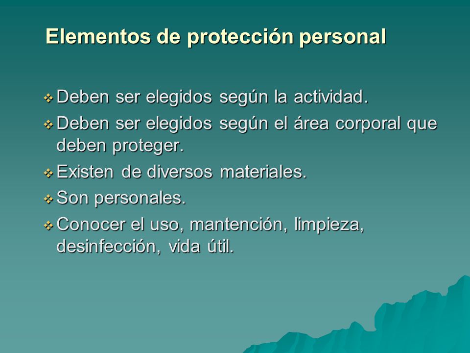 Elementos de protección personal