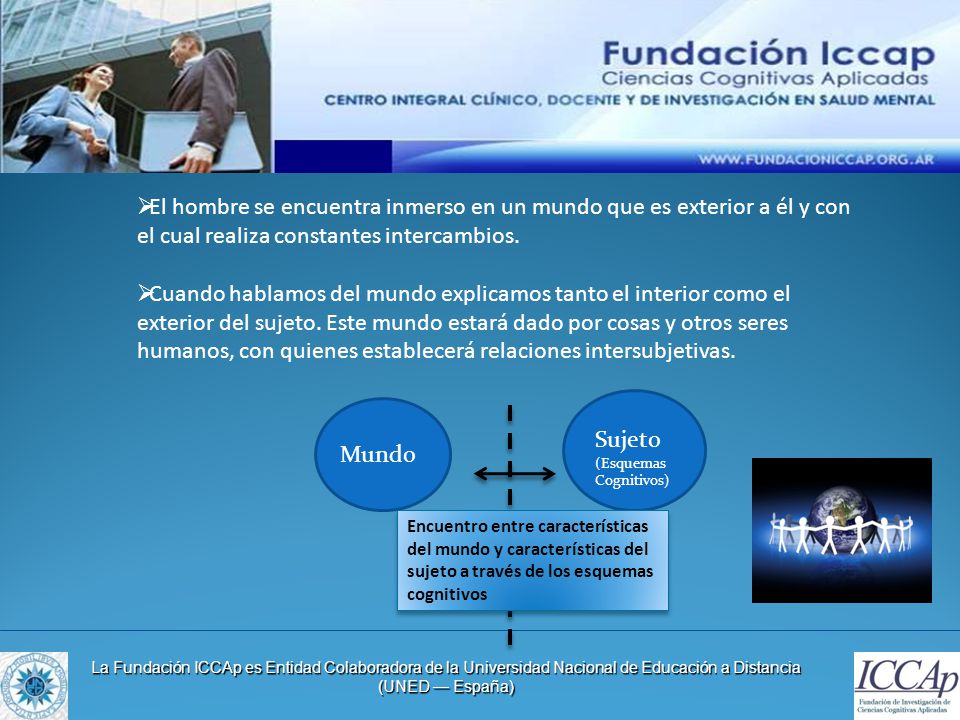 El hombre se encuentra inmerso en un mundo que es exterior a él y con el cual realiza constantes intercambios.