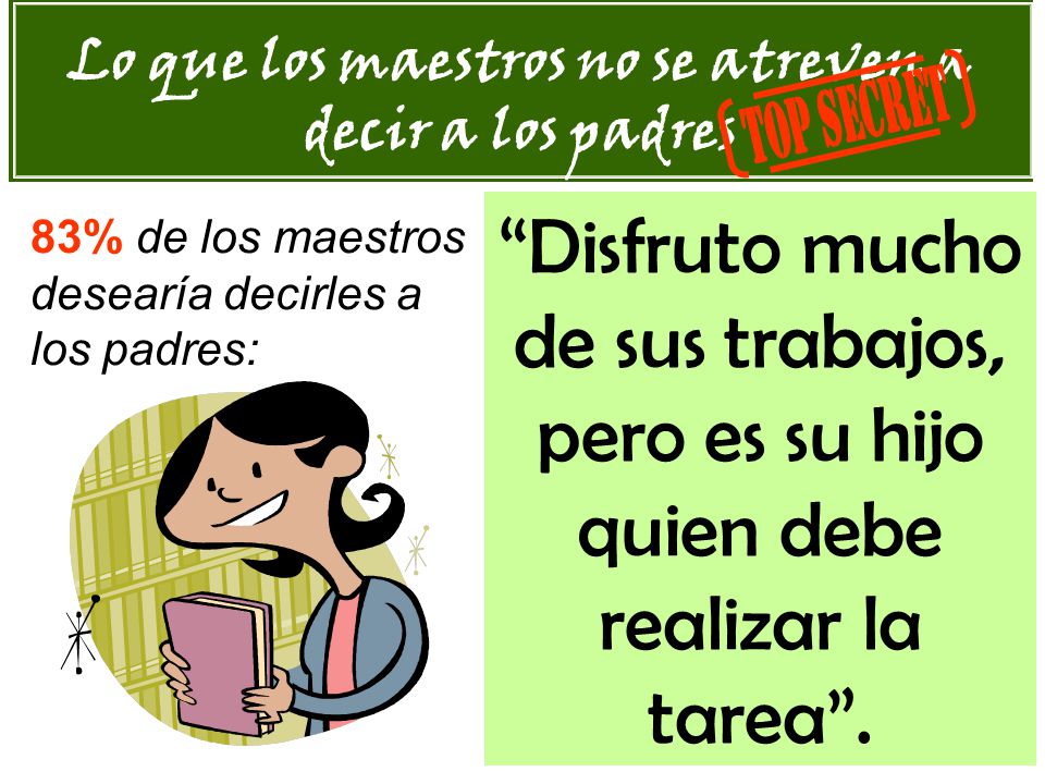 Lo que los maestros no se atreven a decir a los padres