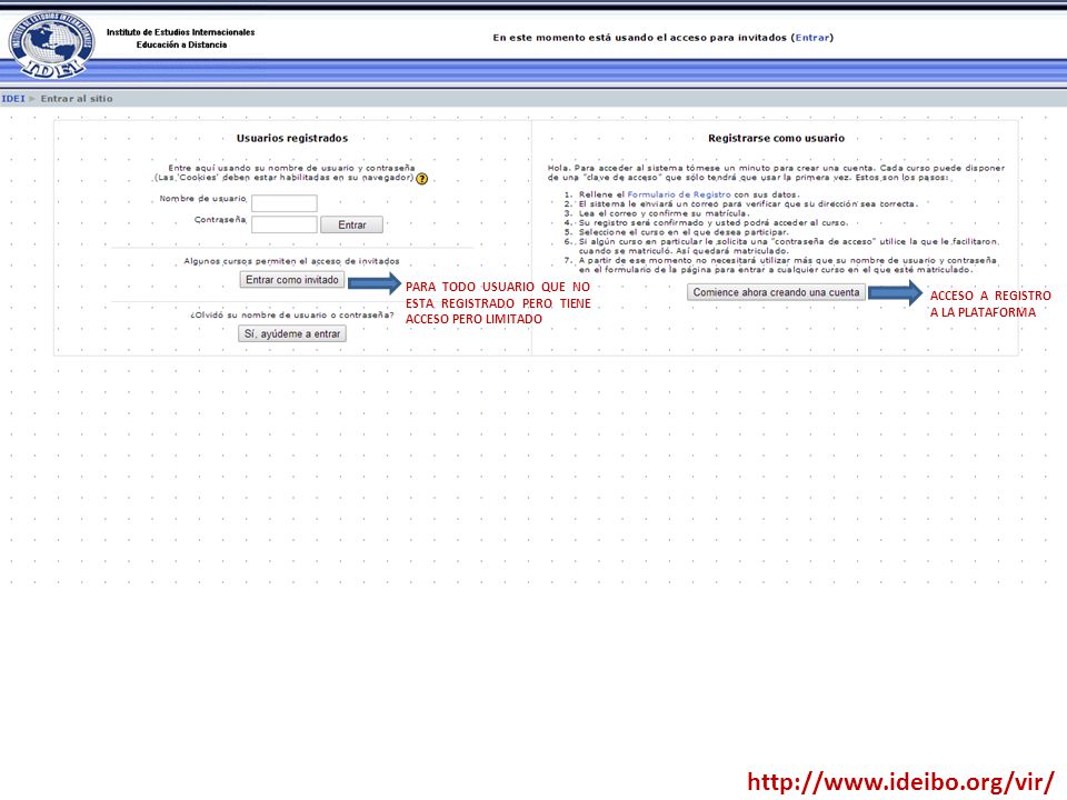 PARA TODO USUARIO QUE NO ESTA REGISTRADO PERO TIENE ACCESO PERO LIMITADO