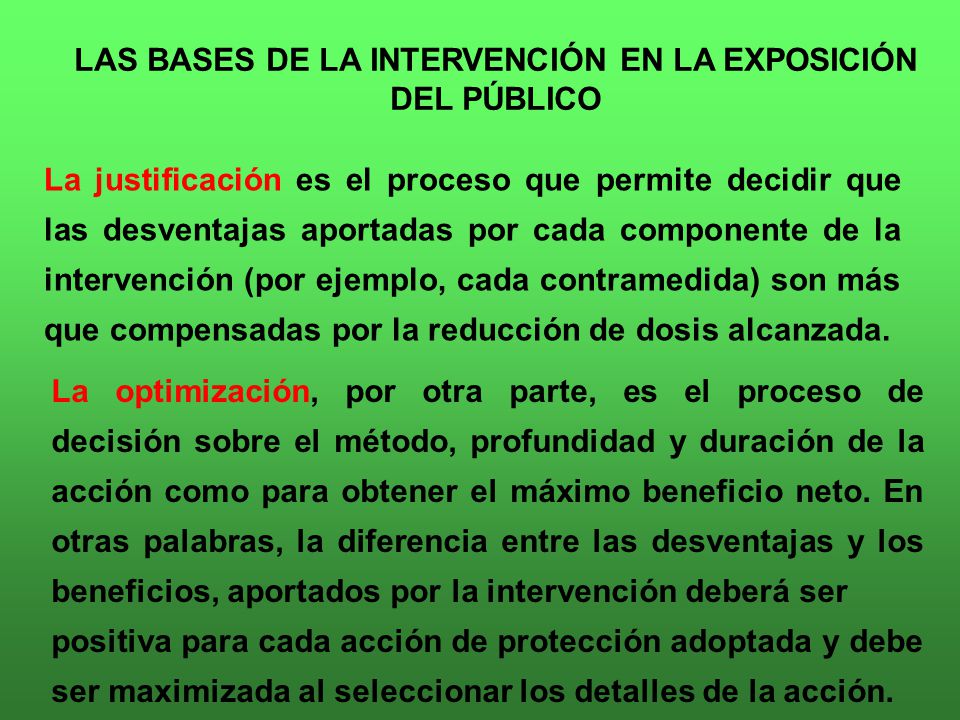 LAS BASES DE LA INTERVENCIÓN EN LA EXPOSICIÓN DEL PÚBLICO