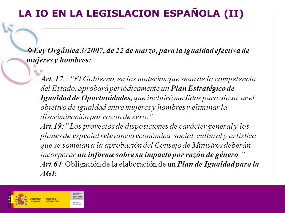 LA IO EN LA LEGISLACION ESPAÑOLA (II)