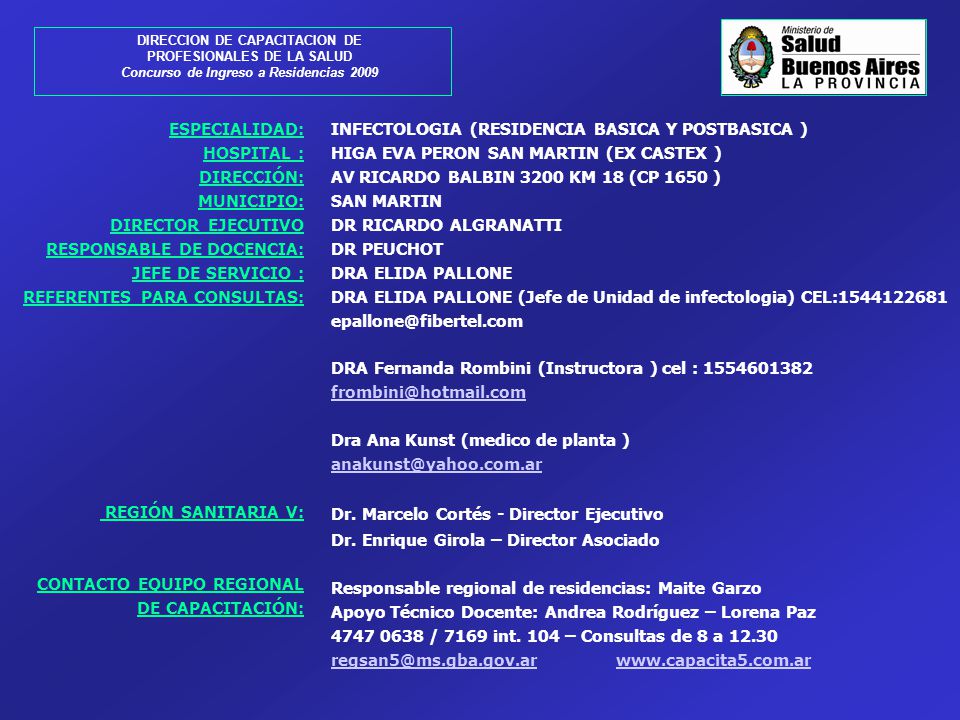 RESPONSABLE DE DOCENCIA: JEFE DE SERVICIO : REFERENTES PARA CONSULTAS: