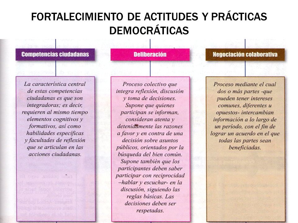 FORTALECIMIENTO DE ACTITUDES Y PRÁCTICAS DEMOCRÁTICAS