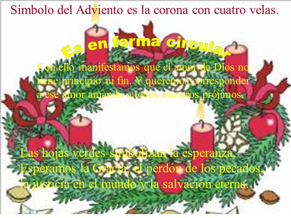 Símbolo del Adviento es la corona con cuatro velas.