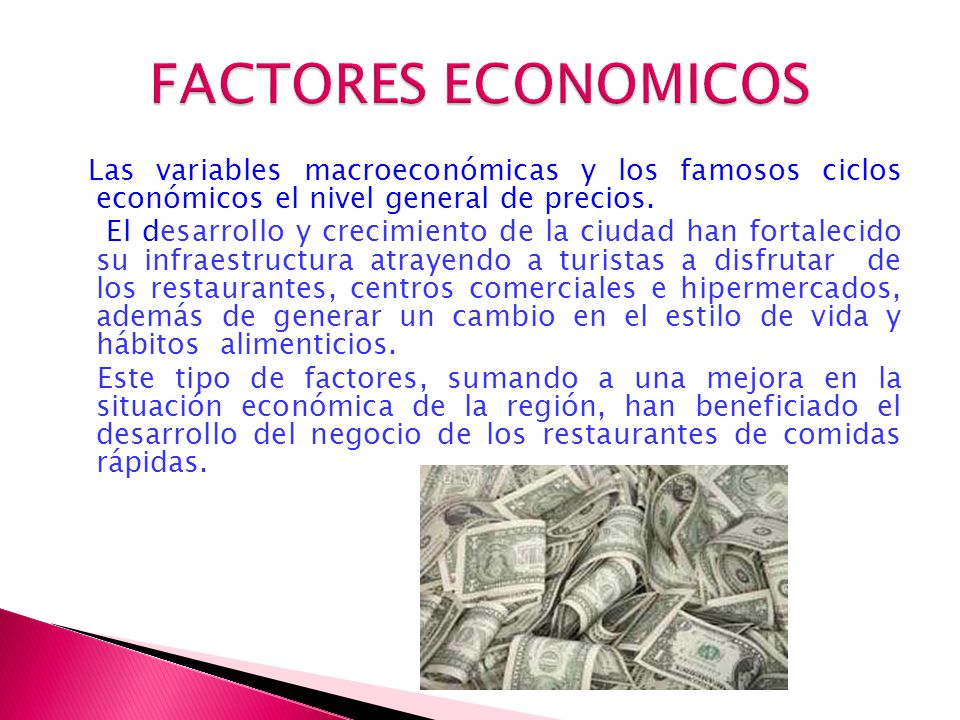 FACTORES ECONOMICOS Las variables macroeconómicas y los famosos ciclos económicos el nivel general de precios.