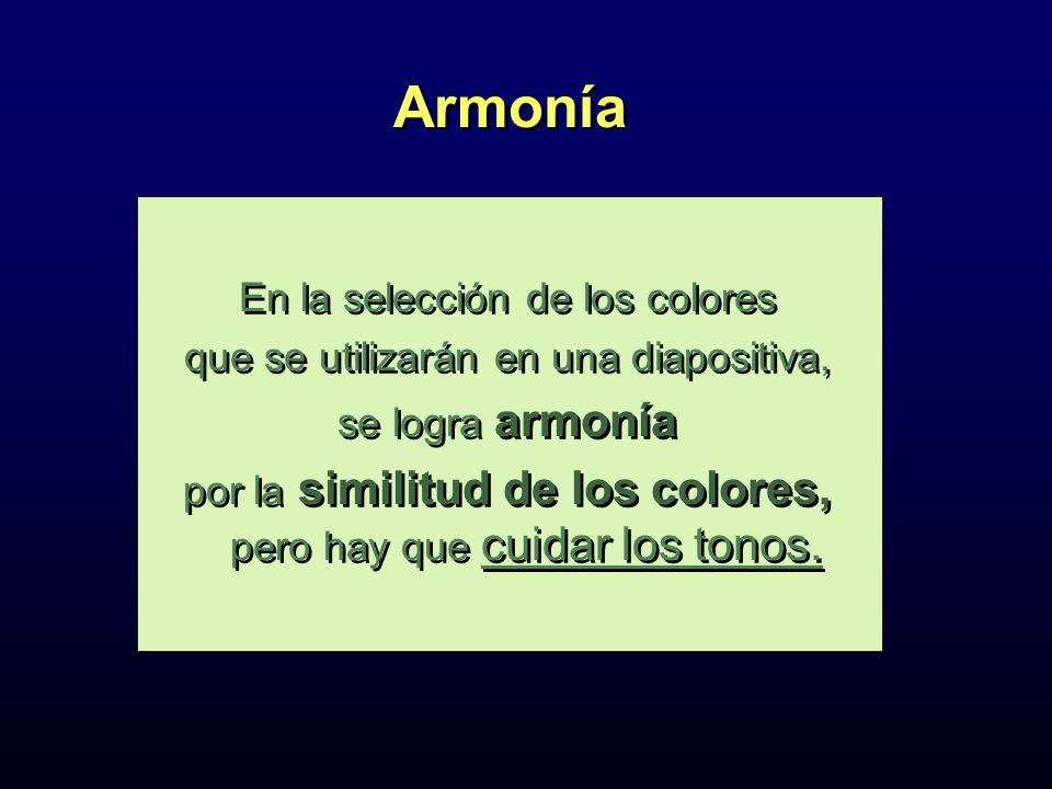 Armonía En la selección de los colores