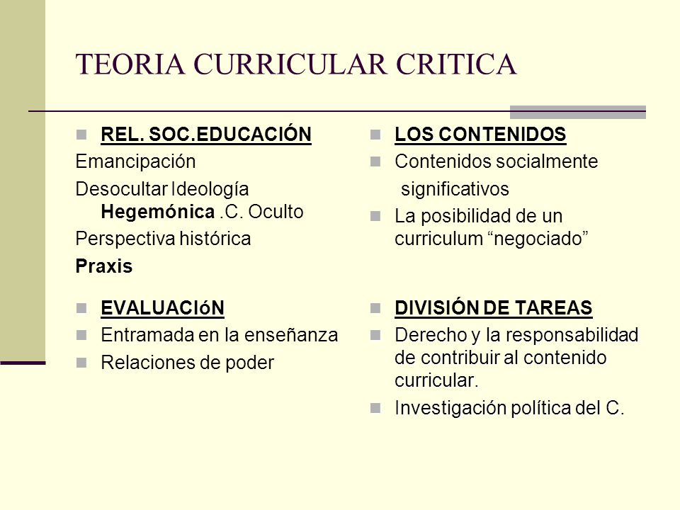 TEORIA CURRICULAR CRITICA