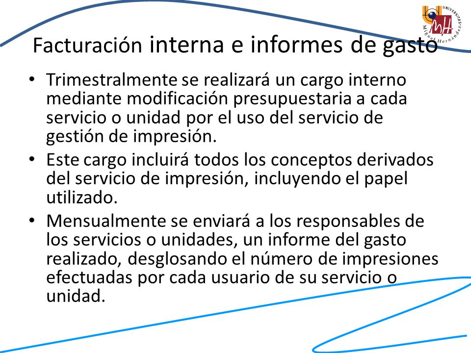 Facturación interna e informes de gasto