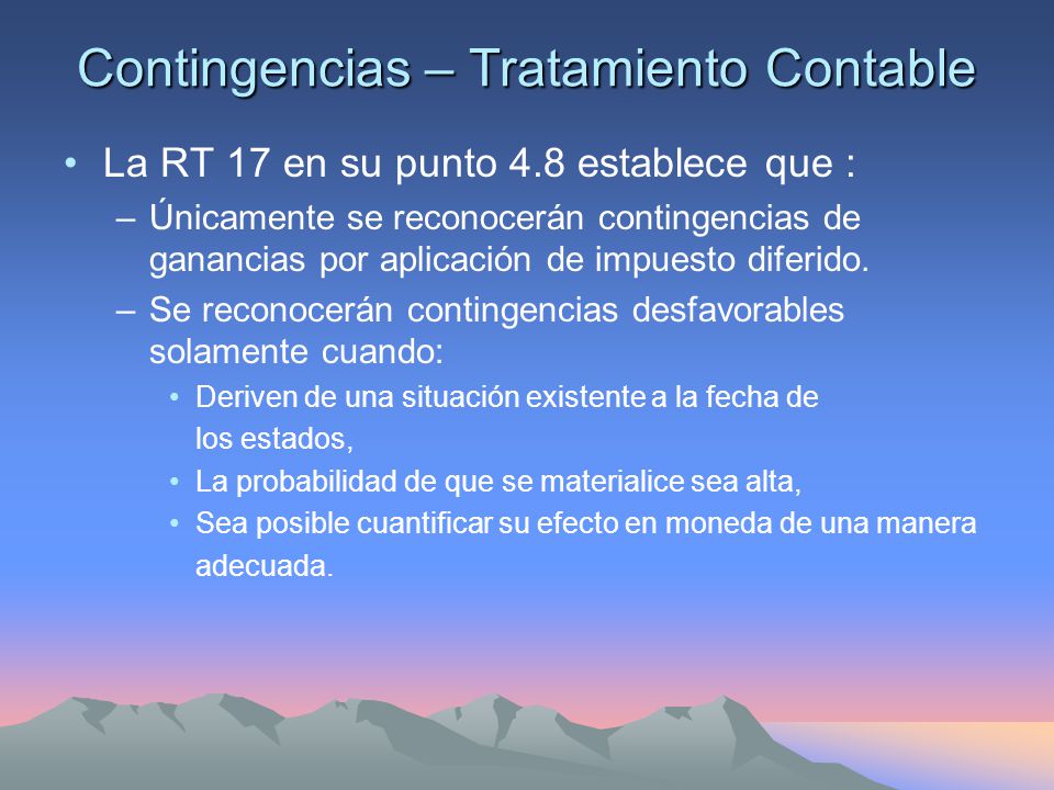 Contingencias – Tratamiento Contable