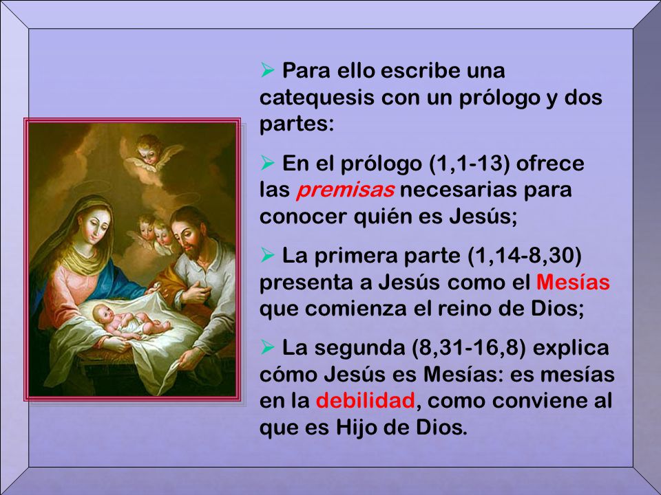  Para ello escribe una catequesis con un prólogo y dos partes: