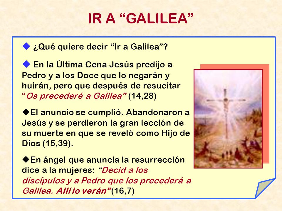 IR A GALILEA  ¿Qué quiere decir Ir a Galilea