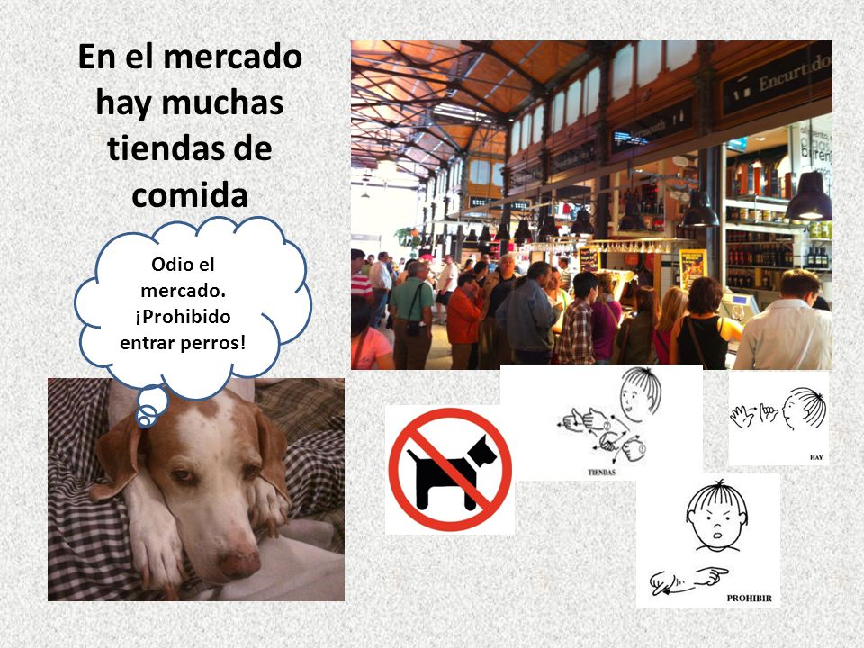 En el mercado hay muchas tiendas de comida