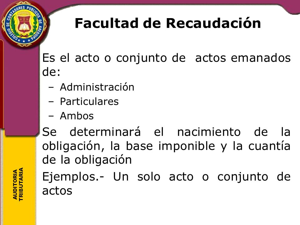 Facultad de Recaudación