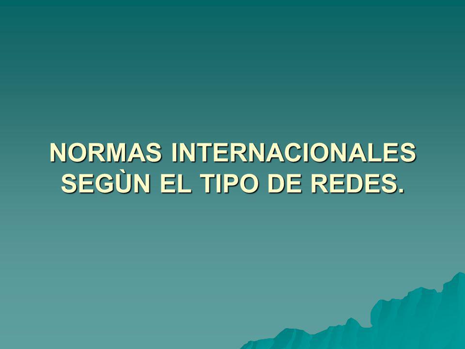 NORMAS INTERNACIONALES SEGÙN EL TIPO DE REDES.