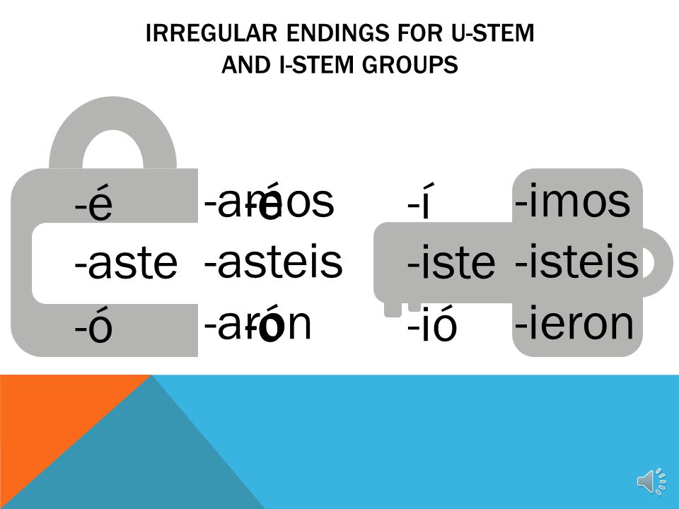 Irregular Endings for U-Stem and I-Stem Groups