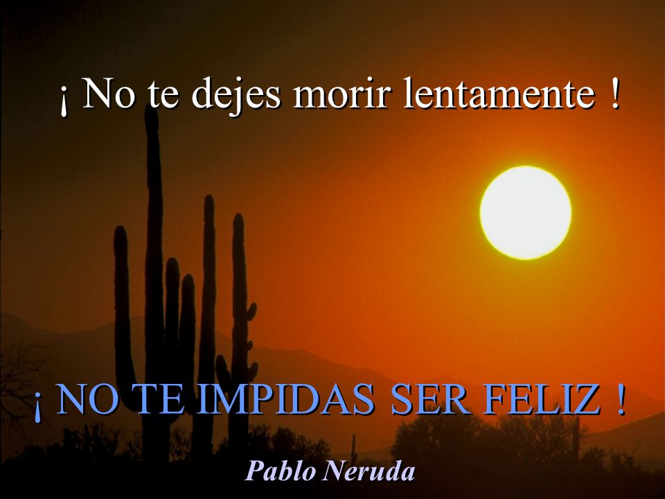 ¡ No te dejes morir lentamente !