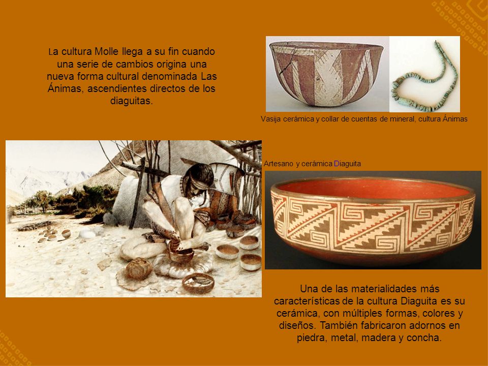 La cultura Molle llega a su fin cuando una serie de cambios origina una nueva forma cultural denominada Las Ánimas, ascendientes directos de los diaguitas.