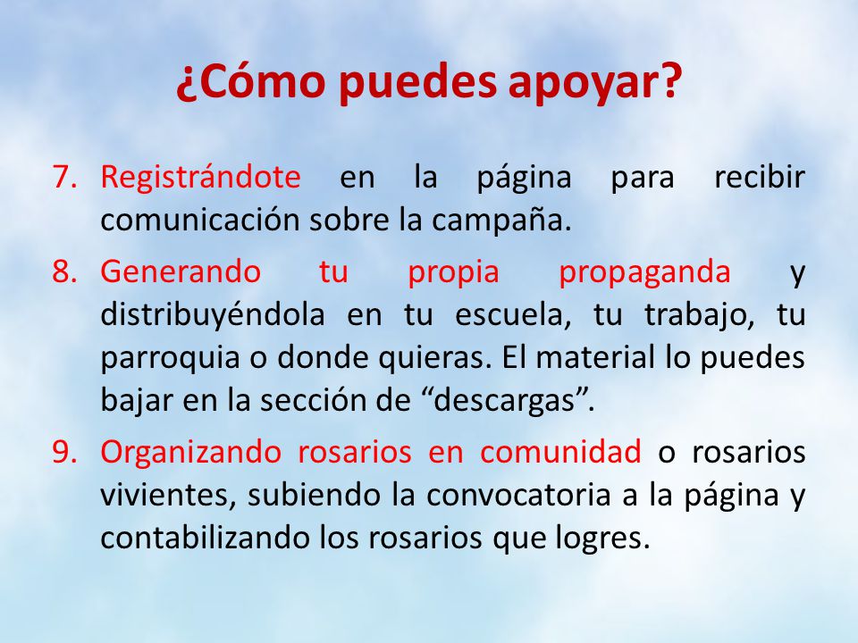 ¿Cómo puedes apoyar Registrándote en la página para recibir comunicación sobre la campaña.