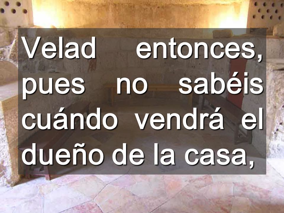 Velad entonces, pues no sabéis cuándo vendrá el dueño de la casa,