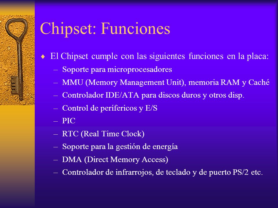 Chipset: Funciones El Chipset cumple con las siguientes funciones en la placa: Soporte para microprocesadores.