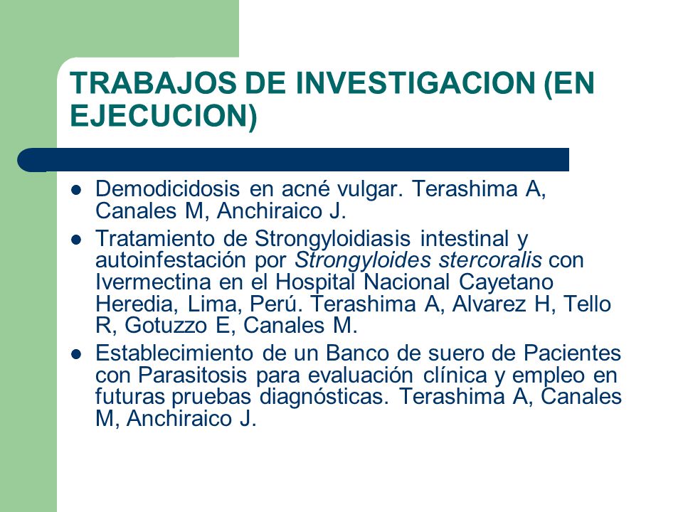 TRABAJOS DE INVESTIGACION (EN EJECUCION)