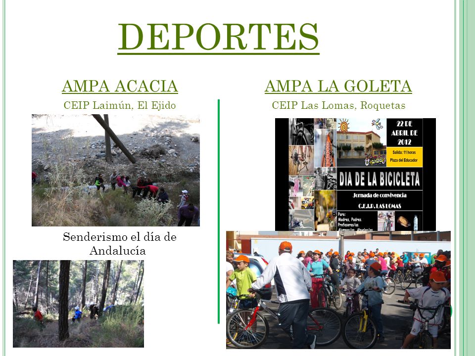 DEPORTES AMPA ACACIA AMPA LA GOLETA Senderismo el día de Andalucía