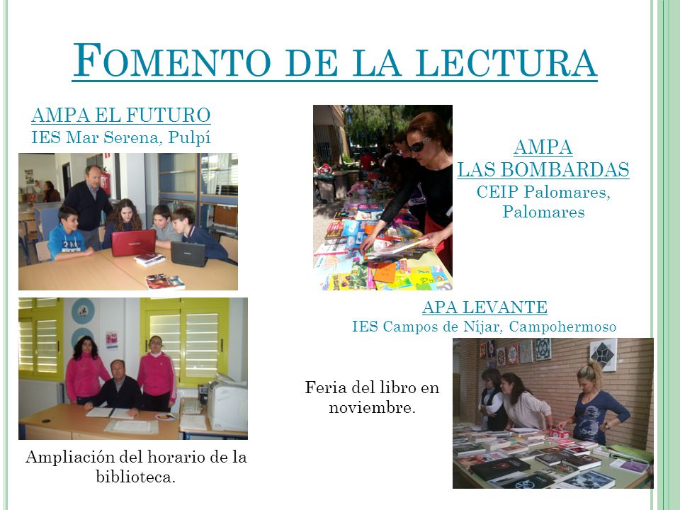 Fomento de la lectura AMPA EL FUTURO AMPA LAS BOMBARDAS