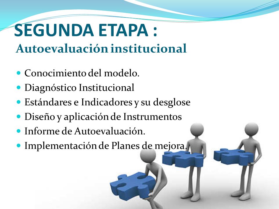 SEGUNDA ETAPA : Autoevaluación institucional Conocimiento del modelo.