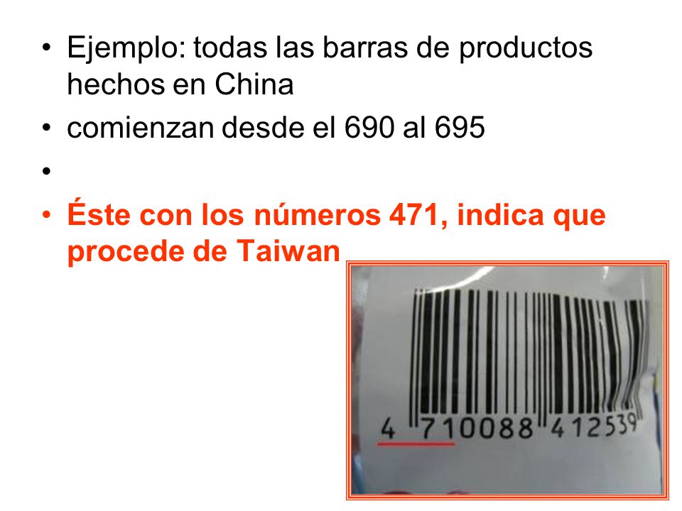 Ejemplo: todas las barras de productos hechos en China