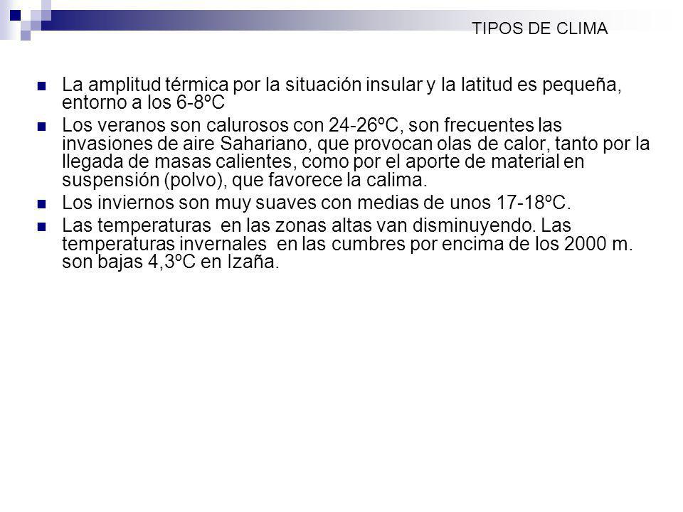Los inviernos son muy suaves con medias de unos 17-18ºC.