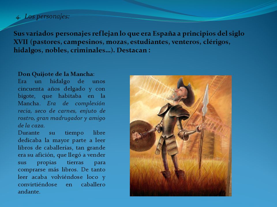 4. Los personajes: