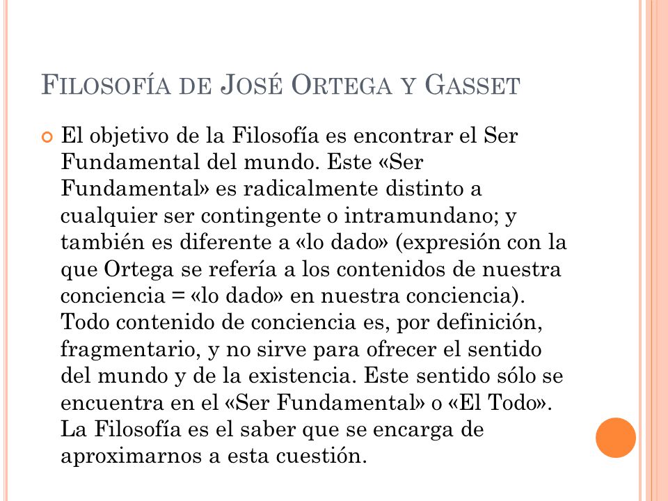 Filosofía de José Ortega y Gasset