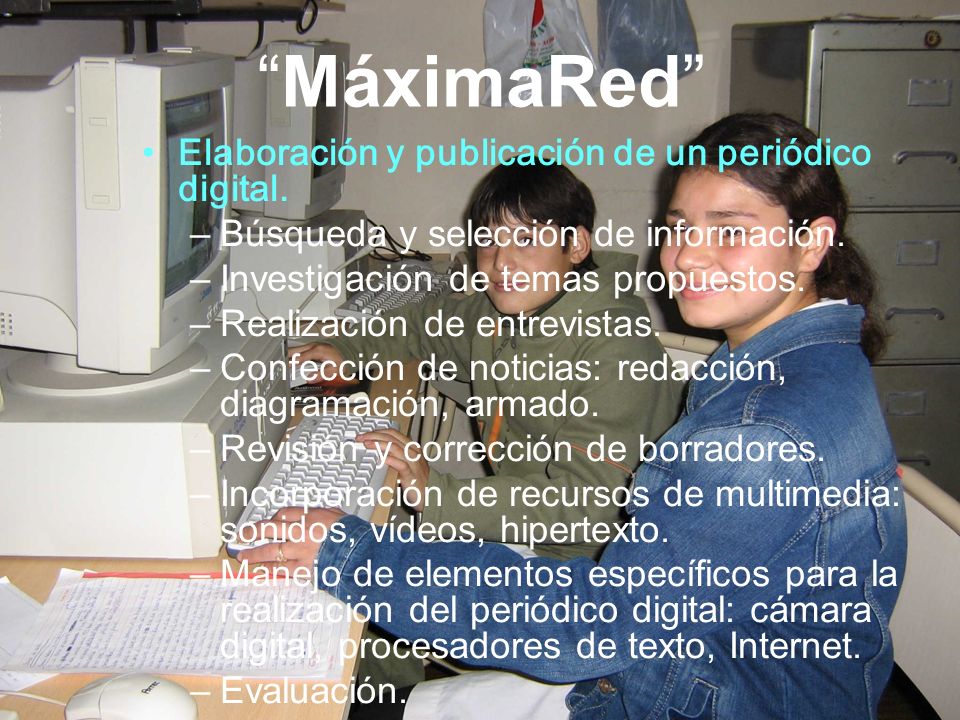 MáximaRed Elaboración y publicación de un periódico digital.