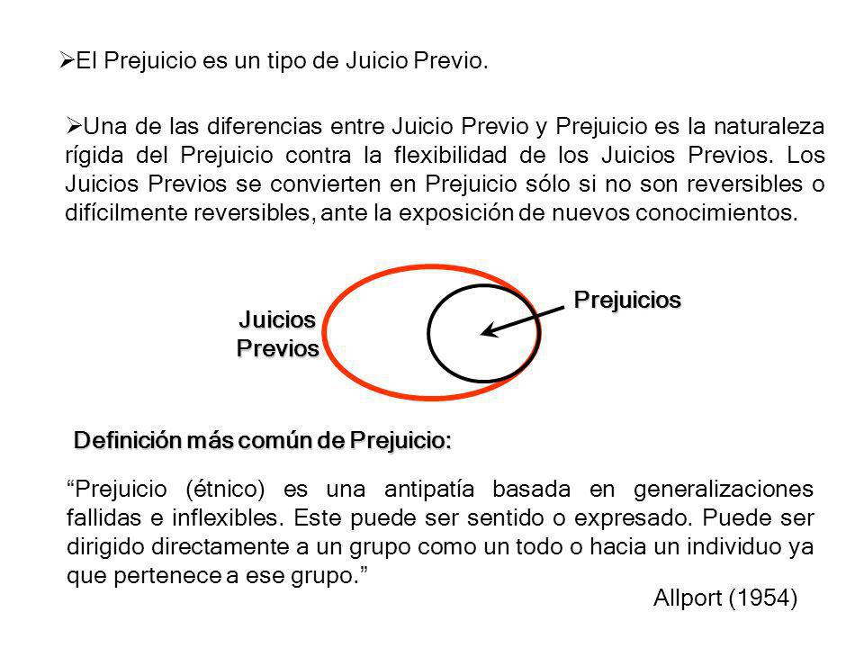 El Prejuicio es un tipo de Juicio Previo.